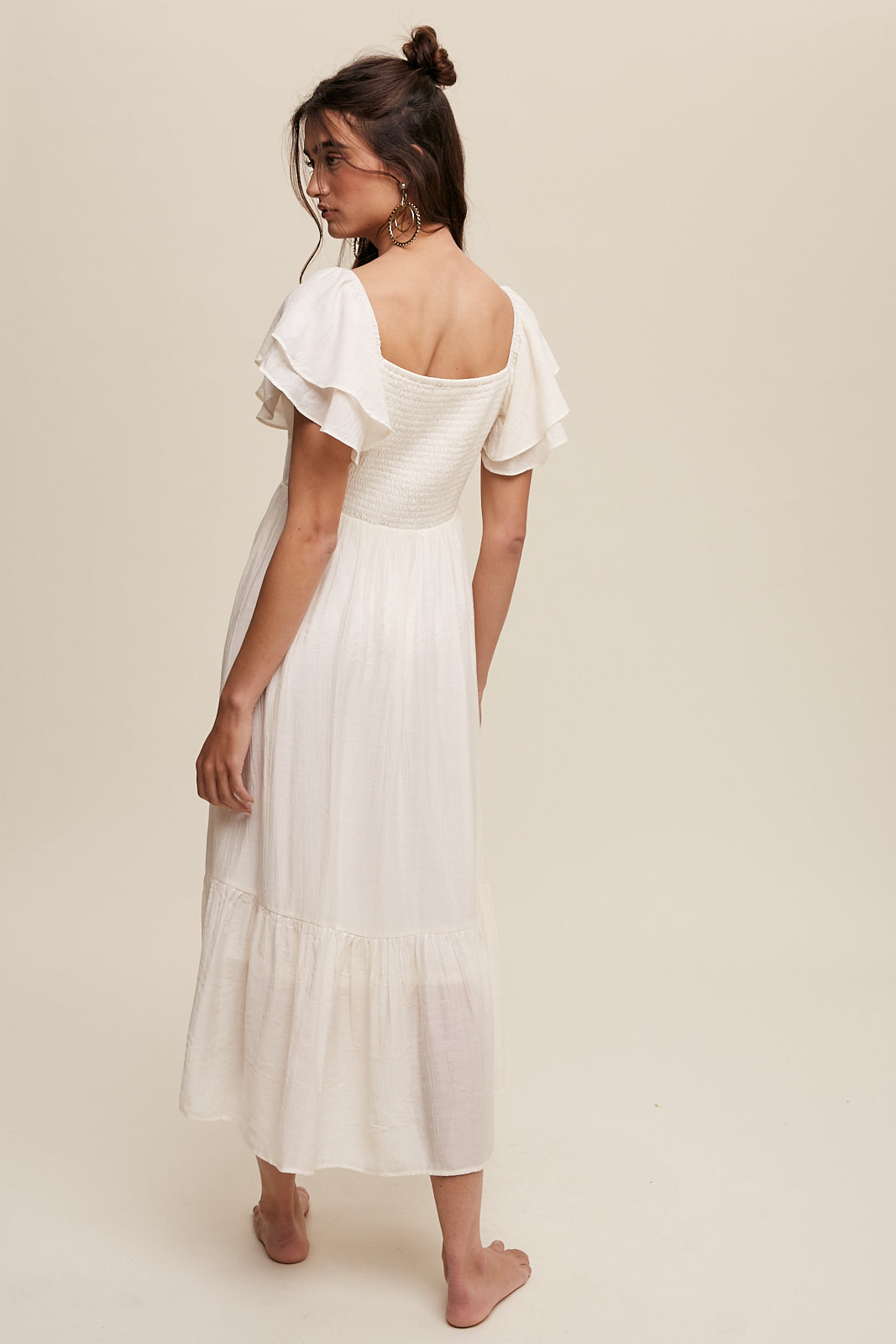 Short Sleeve Maxi - Cream-Dress- Hometown Style HTS, women's in store and online boutique located in Ingersoll, Ontario
