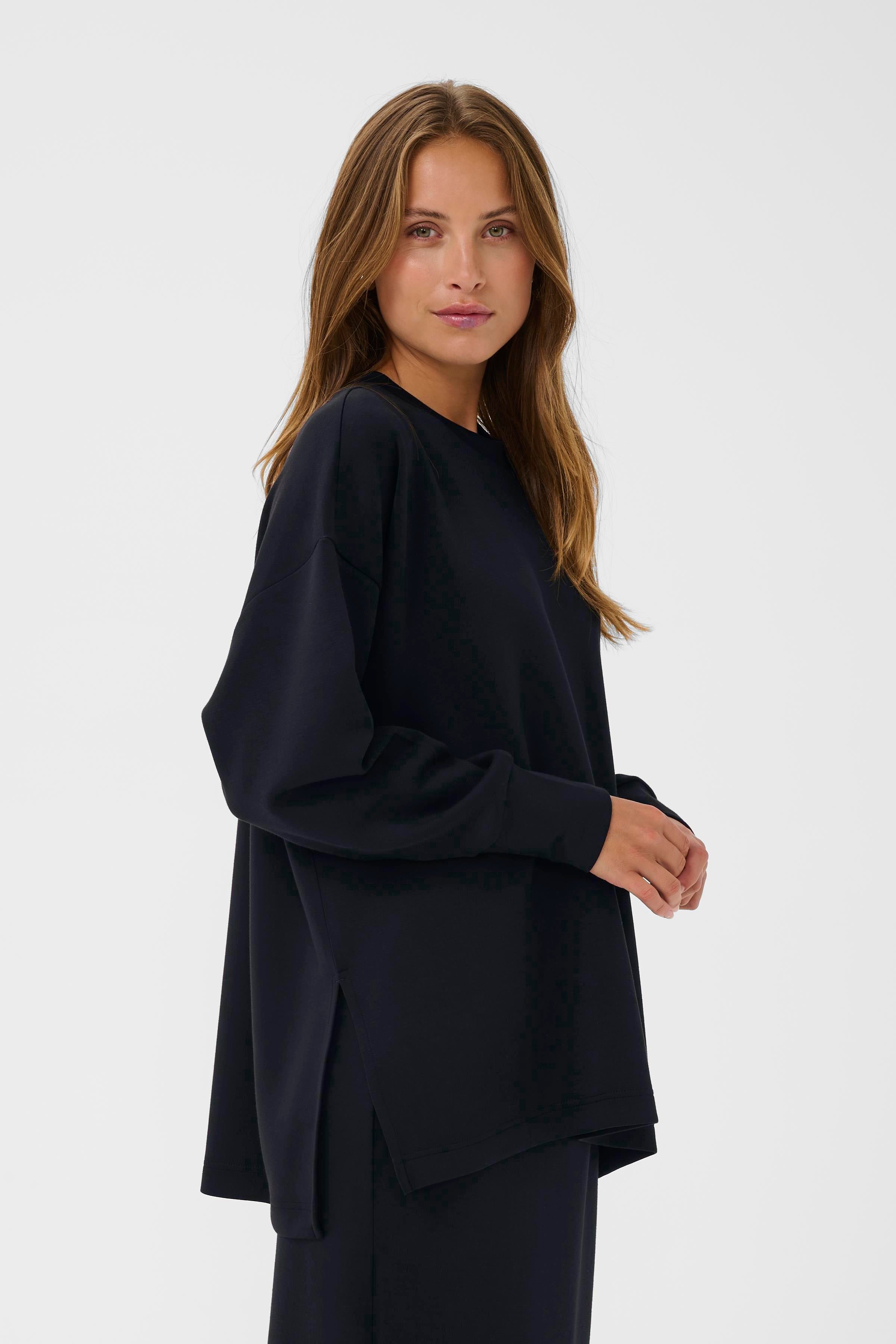 Annika Pullover - Deep Black-Casual Tops- Hometown Style HTS, women's in store and online boutique located in Ingersoll, Ontario