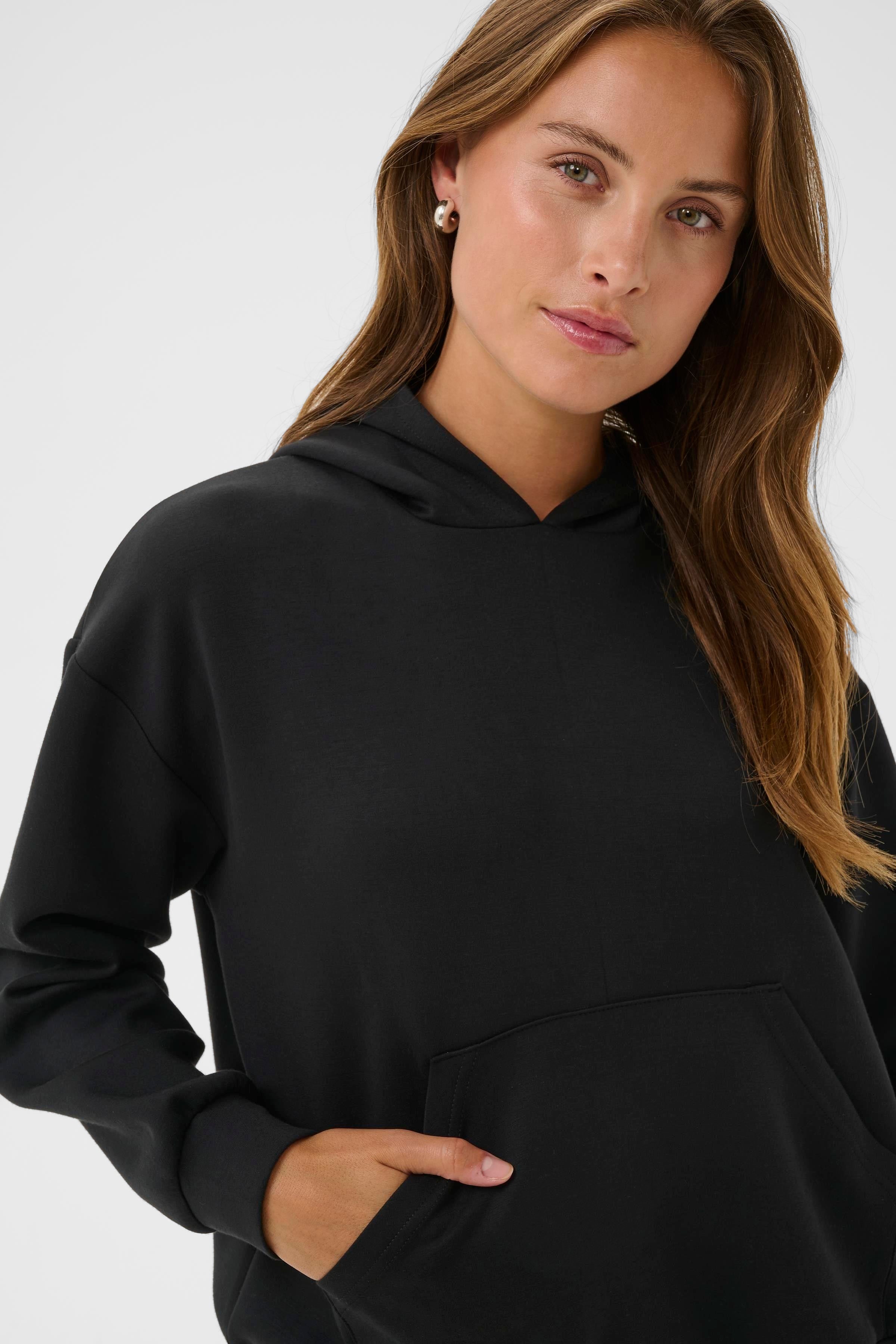 Annika Hooded Sweatshirt - Deep Black-Casual Tops- Hometown Style HTS, women's in store and online boutique located in Ingersoll, Ontario