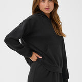 Annika Hooded Sweatshirt - Deep Black-Casual Tops- Hometown Style HTS, women's in store and online boutique located in Ingersoll, Ontario