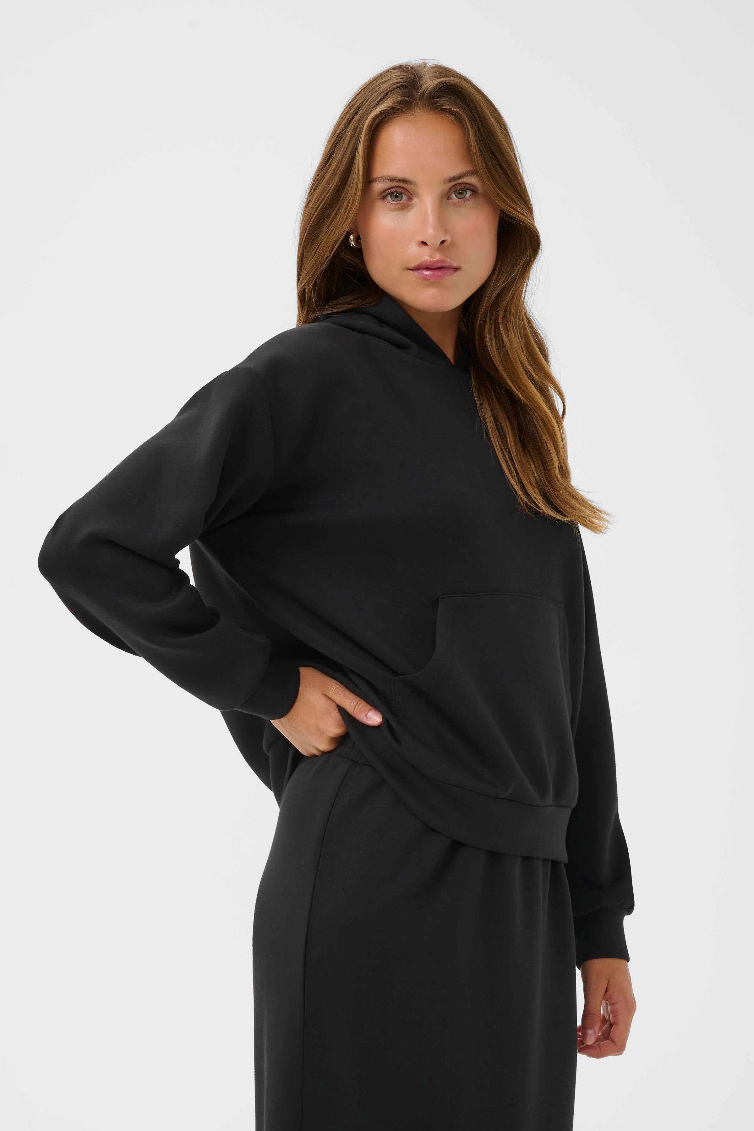 Annika Hooded Sweatshirt - Deep Black-Casual Tops- Hometown Style HTS, women's in store and online boutique located in Ingersoll, Ontario