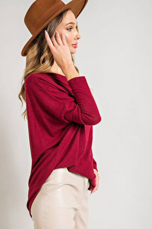 Long Sleeve, Off Shoulder Top - Ruby-Sweater- Hometown Style HTS, women's in store and online boutique located in Ingersoll, Ontario