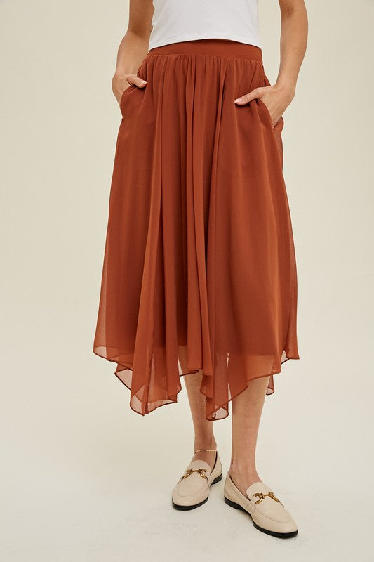 Chiffon Midi Skirt - Coco-Skirt- Hometown Style HTS, women's in store and online boutique located in Ingersoll, Ontario