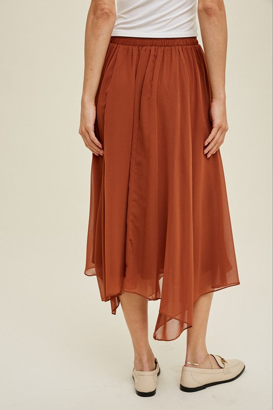 Chiffon Midi Skirt - Coco-Skirt- Hometown Style HTS, women's in store and online boutique located in Ingersoll, Ontario