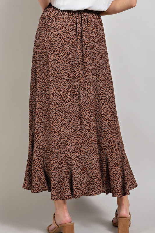 Midi skirt with open slit - Brown-skirt- Hometown Style HTS, women's in store and online boutique located in Ingersoll, Ontario