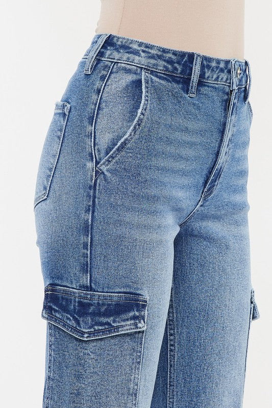 High Rise, Straight Cargo-denim- Hometown Style HTS, women's in store and online boutique located in Ingersoll, Ontario