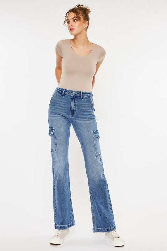 High Rise, Straight Cargo-denim- Hometown Style HTS, women's in store and online boutique located in Ingersoll, Ontario