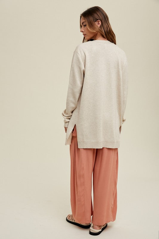 Heathered Cardigan with Pockets - Oatmeal-Sweater- Hometown Style HTS, women's in store and online boutique located in Ingersoll, Ontario