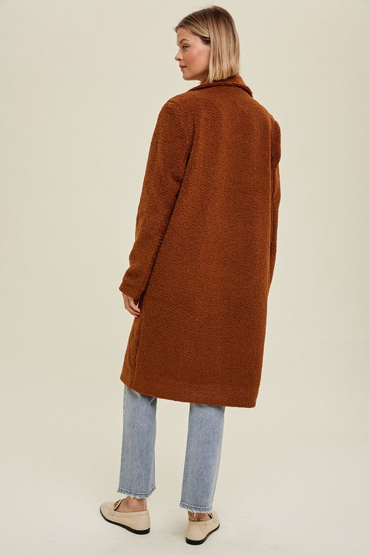 Sherpa Coat - Camel-Coats & Jackets- Hometown Style HTS, women's in store and online boutique located in Ingersoll, Ontario