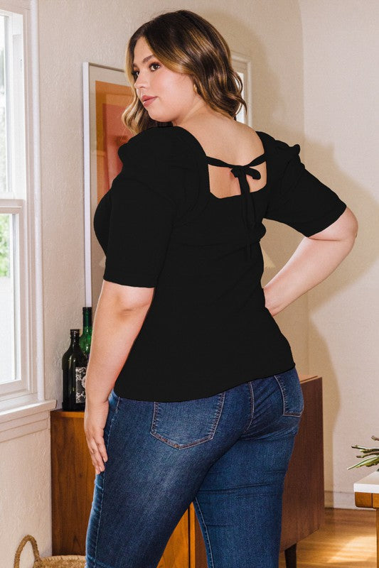 Black Tie Back Top - Black-Tops- Hometown Style HTS, women's in store and online boutique located in Ingersoll, Ontario