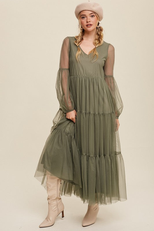 Princess Boho Maxi Dress - Olive-Dress- Hometown Style HTS, women's in store and online boutique located in Ingersoll, Ontario