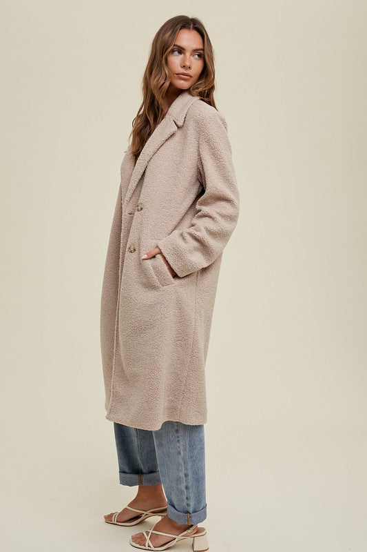 Sherpa Coat - Latte-Coats & Jackets- Hometown Style HTS, women's in store and online boutique located in Ingersoll, Ontario