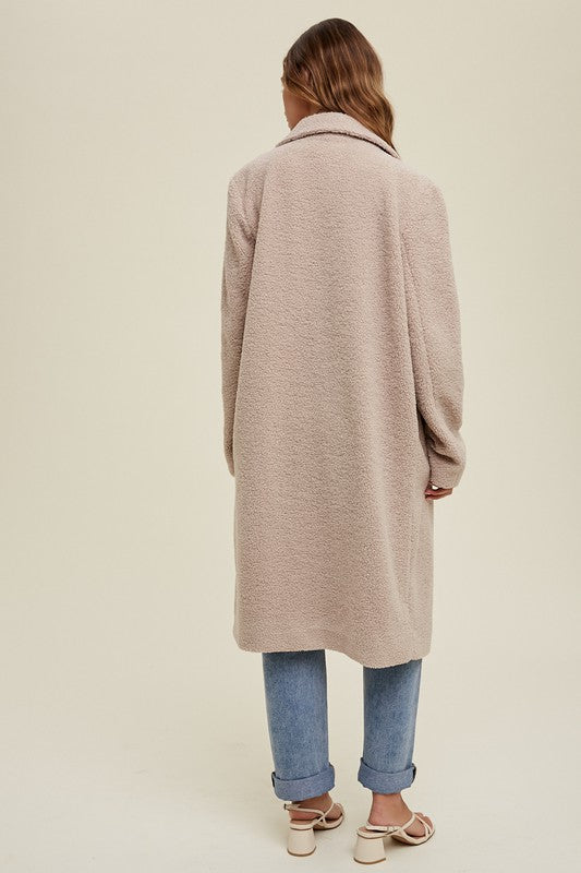 Sherpa Coat - Latte-Coats & Jackets- Hometown Style HTS, women's in store and online boutique located in Ingersoll, Ontario
