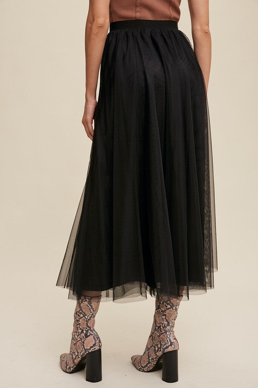 Elastic Waist, Tulle Skirt-Skirt- Hometown Style HTS, women's in store and online boutique located in Ingersoll, Ontario