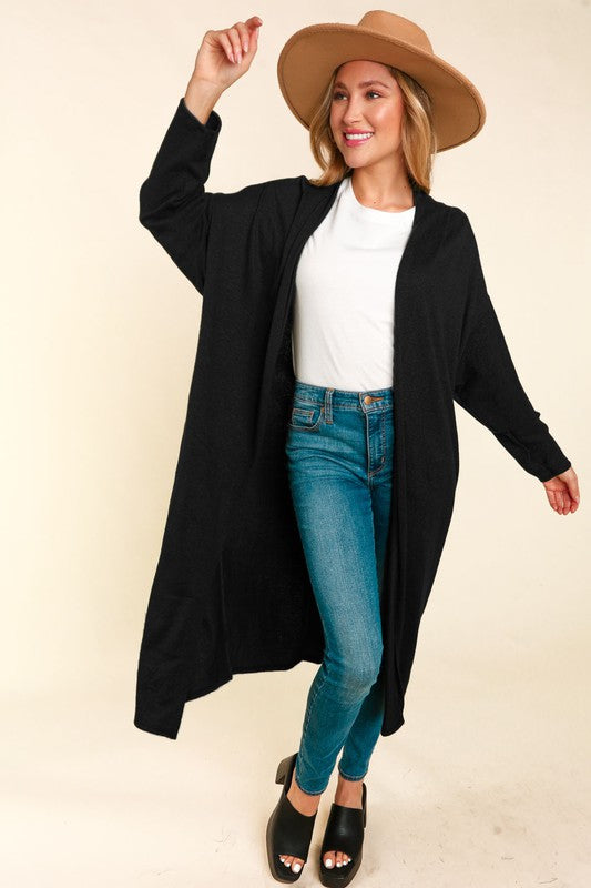 Loose Fit Cardi - EX - Black-cardigan- Hometown Style HTS, women's in store and online boutique located in Ingersoll, Ontario