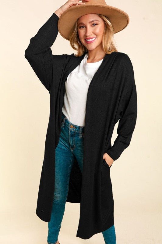 Loose Fit Cardi - EX - Black-cardigan- Hometown Style HTS, women's in store and online boutique located in Ingersoll, Ontario