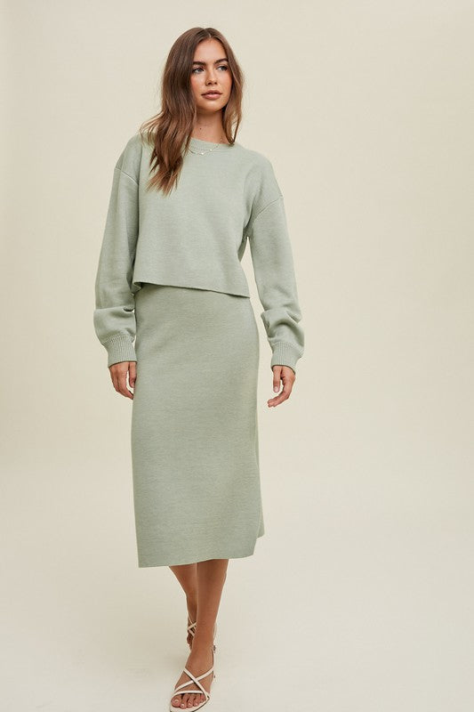 Crop Sweater - Sage-Sweater- Hometown Style HTS, women's in store and online boutique located in Ingersoll, Ontario