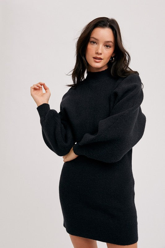 Crop Top and Sleeveless Sweater Dress Set - Black-Dress- Hometown Style HTS, women's in store and online boutique located in Ingersoll, Ontario