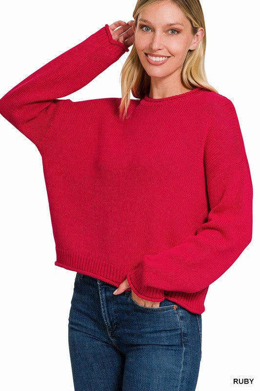 Knitted Basic Pullover - Ruby – Hometown Style Inc.