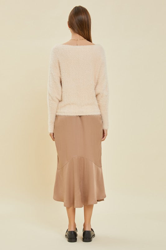 Shrug Fuzzy Sweater - Beige-Sweater- Hometown Style HTS, women's in store and online boutique located in Ingersoll, Ontario