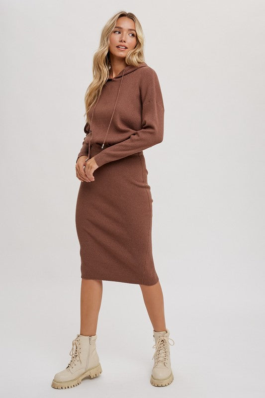 Ribbed Hoodie Dress - Coco-Dress- Hometown Style HTS, women's in store and online boutique located in Ingersoll, Ontario