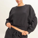 Ribbed Casual Pullover - Black-Casual Tops- Hometown Style HTS, women's in store and online boutique located in Ingersoll, Ontario