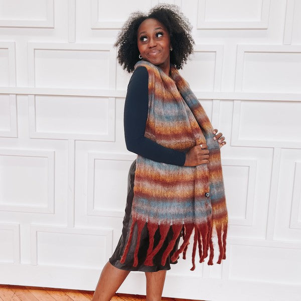Adventure Ombre Scarf - Pink, Rust, Grey Colours-scarf- Hometown Style HTS, women's in store and online boutique located in Ingersoll, Ontario
