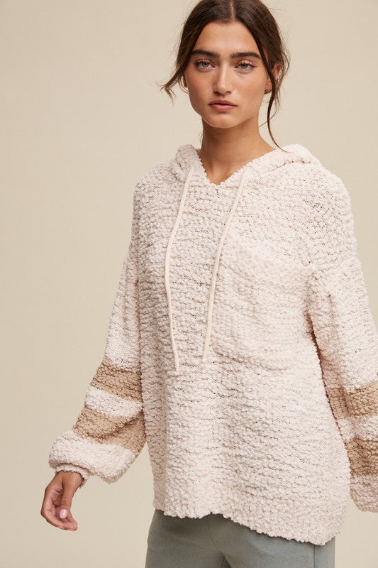 Popcorn Hoodie Sweater - Blush-Sweater- Hometown Style HTS, women's in store and online boutique located in Ingersoll, Ontario