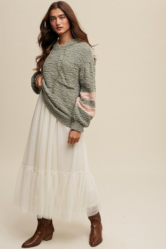 Popcorn Hoodie Sweater - Sage-Sweater- Hometown Style HTS, women's in store and online boutique located in Ingersoll, Ontario