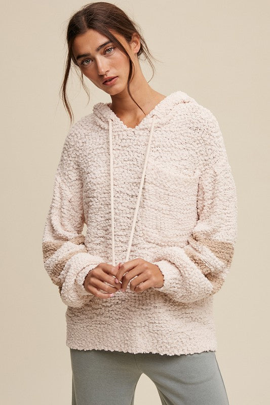 Popcorn Hoodie Sweater - Blush-Sweater- Hometown Style HTS, women's in store and online boutique located in Ingersoll, Ontario
