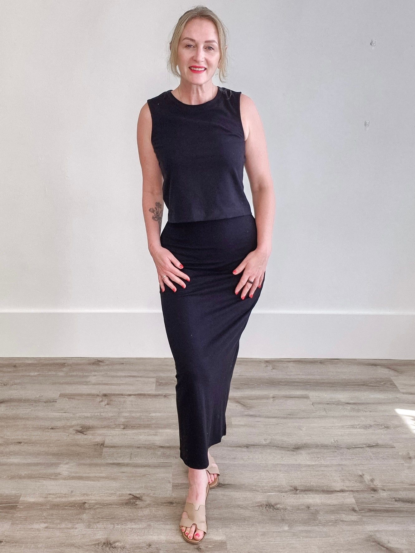 Gail Midi Skirt - Black-Skirt- Hometown Style HTS, women's in store and online boutique located in Ingersoll, Ontario