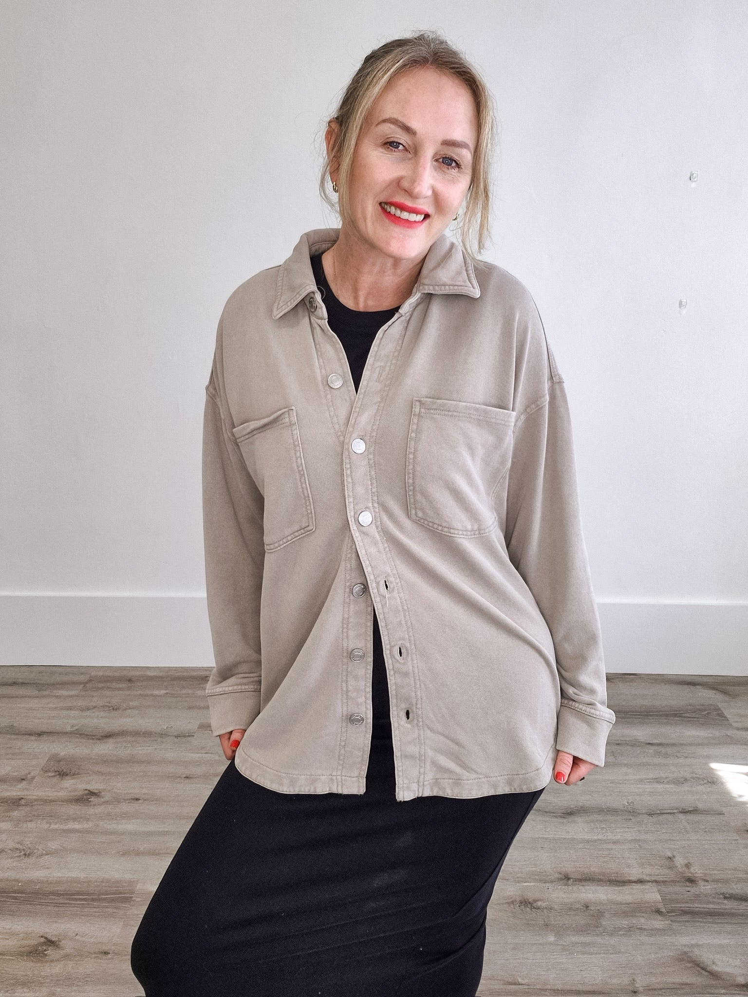 All Day Knit Denim Jacket - Retreat-Coats & Jackets- Hometown Style HTS, women's in store and online boutique located in Ingersoll, Ontario