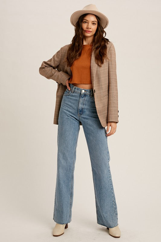 Plaid Oversized Blazer-blazer- Hometown Style HTS, women's in store and online boutique located in Ingersoll, Ontario