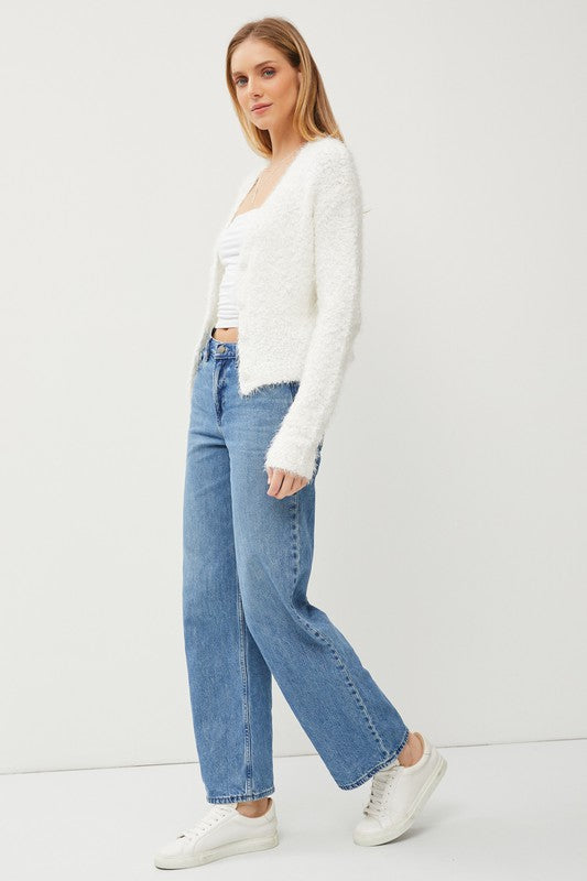 Snug Fuzzy Cardigan - Ivory-cardigan- Hometown Style HTS, women's in store and online boutique located in Ingersoll, Ontario