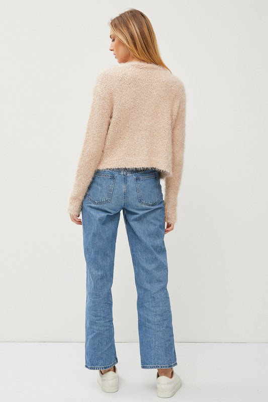 Snug Fuzzy Cardigan - Seashell-cardigan- Hometown Style HTS, women's in store and online boutique located in Ingersoll, Ontario