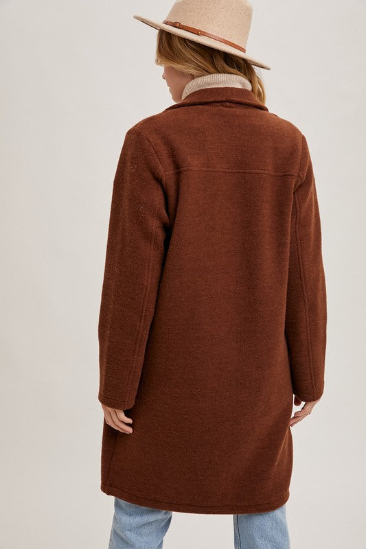 Open Front Knit Coat - Chestnut-jacket- Hometown Style HTS, women's in store and online boutique located in Ingersoll, Ontario