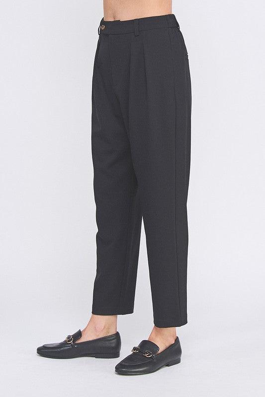Woven Tapered Pants - Black-dress pants- Hometown Style HTS, women's in store and online boutique located in Ingersoll, Ontario