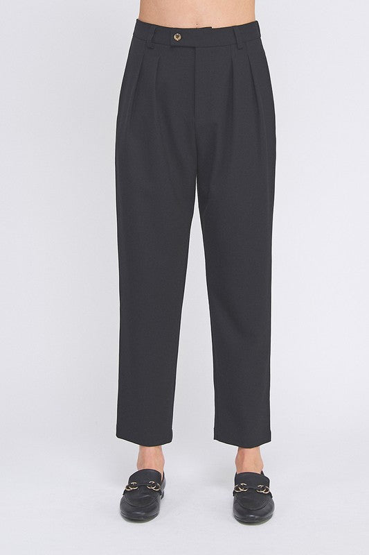 Woven Tapered Pants - Black-dress pants- Hometown Style HTS, women's in store and online boutique located in Ingersoll, Ontario