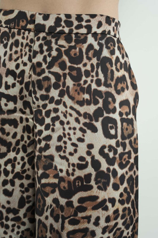 Animal Print Satin Pants-Pants- Hometown Style HTS, women's in store and online boutique located in Ingersoll, Ontario