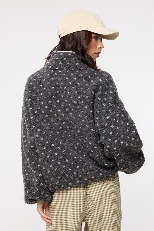 Heart Sherpa Fleece Pullover Jacket-Sweater- Hometown Style HTS, women's in store and online boutique located in Ingersoll, Ontario