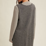 Brushed Knit Sweater Mini Dress - Charcoal-Dress- Hometown Style HTS, women's in store and online boutique located in Ingersoll, Ontario
