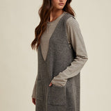 Brushed Knit Sweater Mini Dress - Charcoal-Dress- Hometown Style HTS, women's in store and online boutique located in Ingersoll, Ontario
