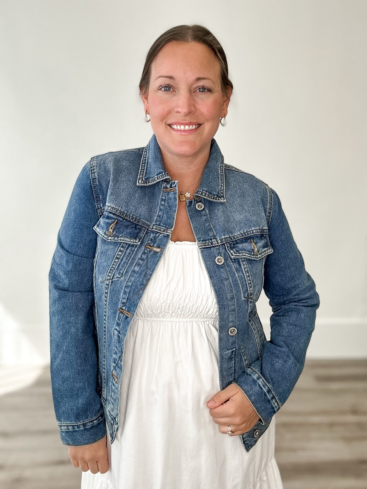 Classic Denim Jacket-Coats & Jackets- Hometown Style HTS, women's in store and online boutique located in Ingersoll, Ontario