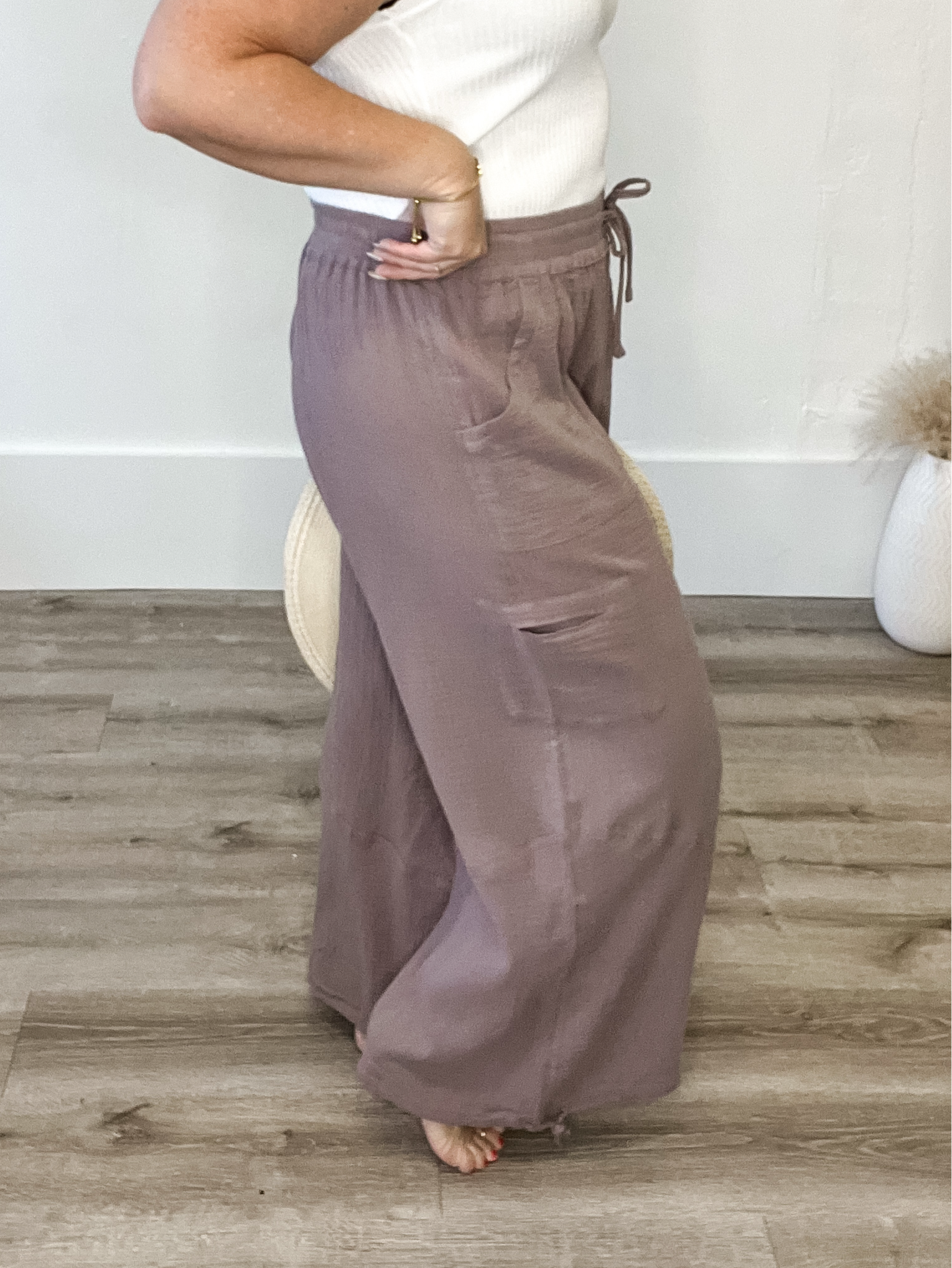 Cotton Jogger Pants - Mushroom-Pants- Hometown Style HTS, women's in store and online boutique located in Ingersoll, Ontario