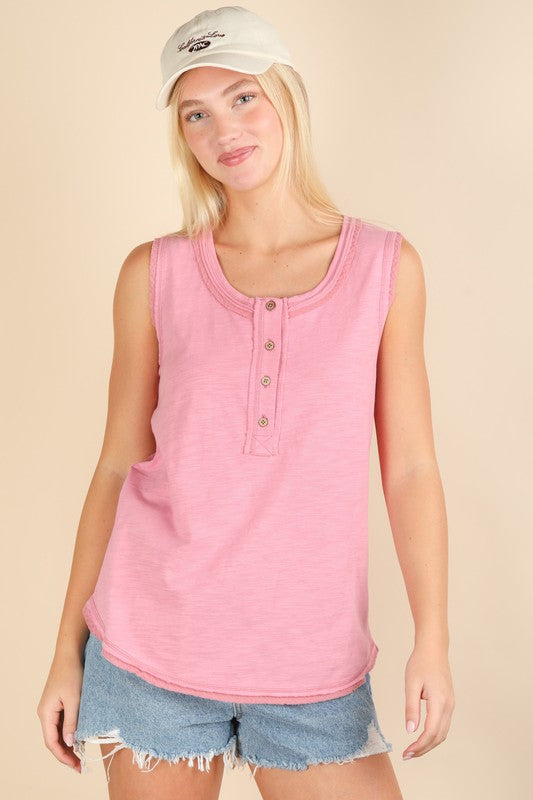 Sleeveless Tank - Pink-tank- Hometown Style HTS, women's in store and online boutique located in Ingersoll, Ontario