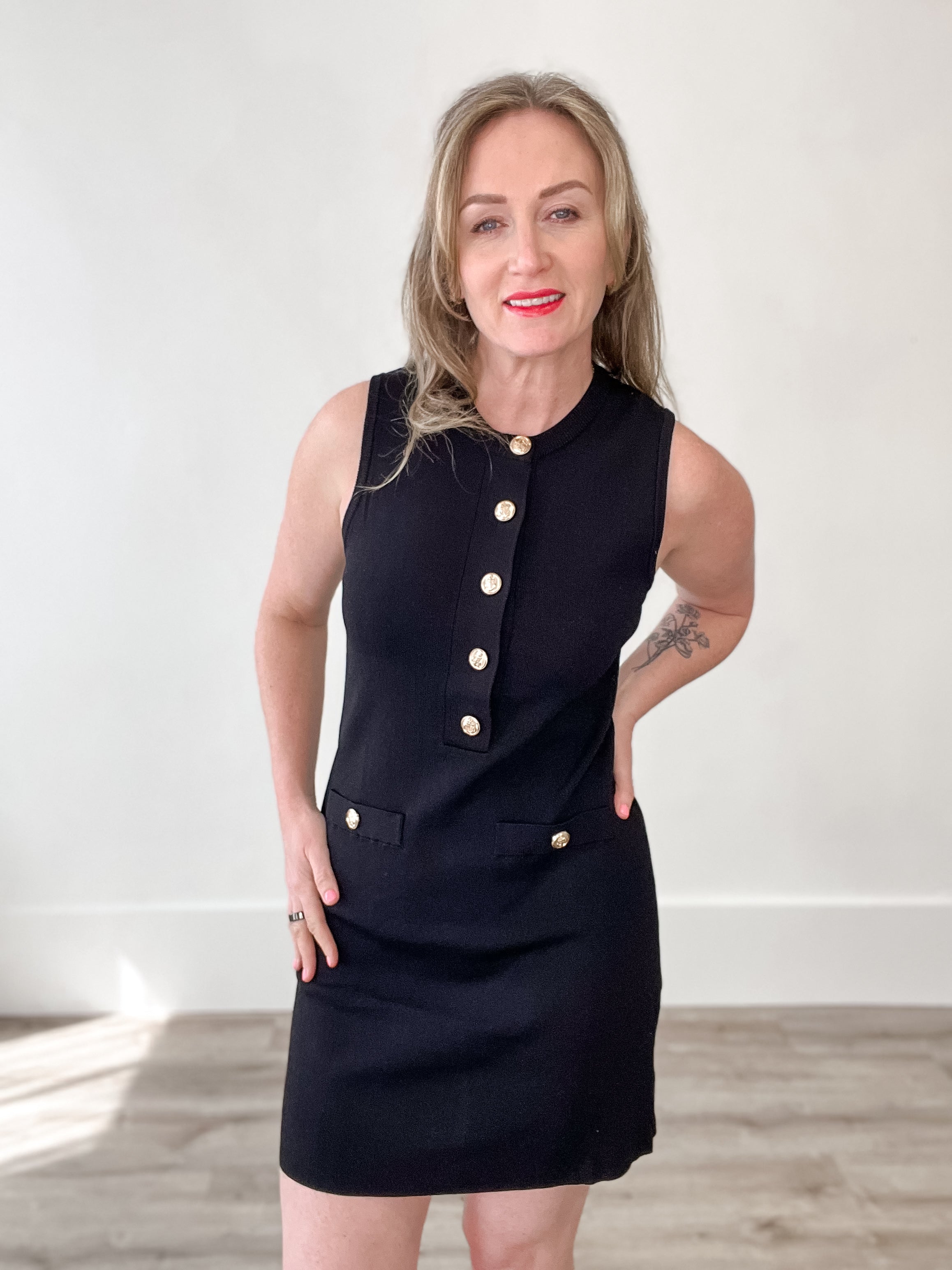Sleeveless Knit Dress - Black-dress- Hometown Style HTS, women's in store and online boutique located in Ingersoll, Ontario
