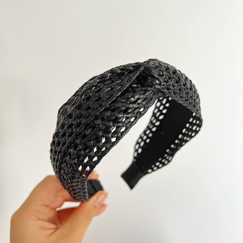 Woven Straw Twist Knot Headband-Accessories- Hometown Style HTS, women's in store and online boutique located in Ingersoll, Ontario