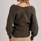 Wrap Crossover Sweater - Ash-Sweater- Hometown Style HTS, women's in store and online boutique located in Ingersoll, Ontario