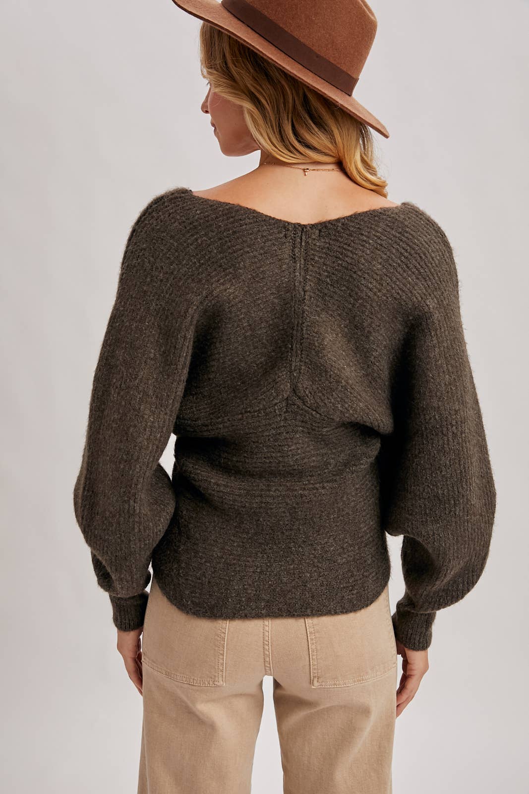 Wrap Crossover Sweater - Ash-Sweater- Hometown Style HTS, women's in store and online boutique located in Ingersoll, Ontario