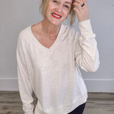 Modern Weekender V Neck - Light Oatmeal-Sweater- Hometown Style HTS, women's in store and online boutique located in Ingersoll, Ontario